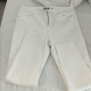 Topshop Cream Straight Leg Jeans